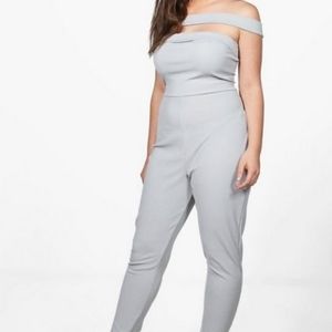 Off the Shoulder Crepe Jumpsuit